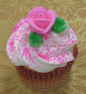 Pink Rose Valentine's Cupcake